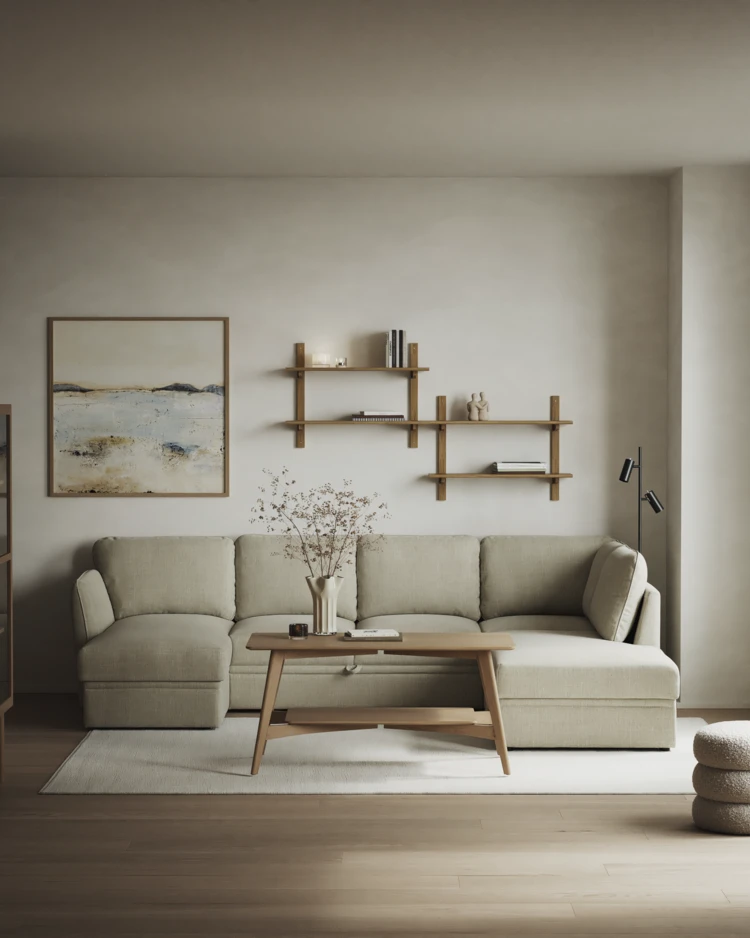 Öland - Bäddsoffa med schäslong vänster och divan höger - inspiration