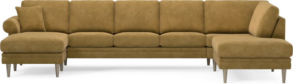 Eden - 3-sits soffa med schäslong vänster och divan höger - Gul