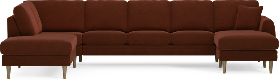 Eden - 3-sits soffa med divan vänster och schäslong höger - Orange
