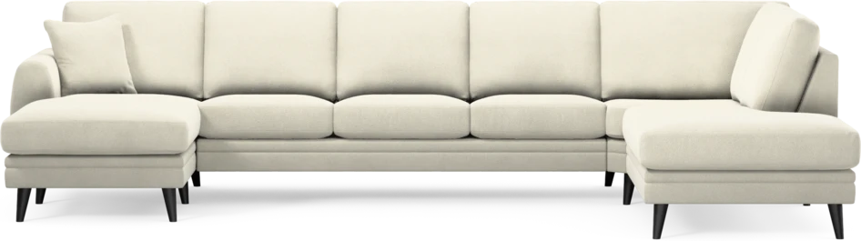 Eden - 3-sits soffa med schäslong vänster och divan höger - Vit