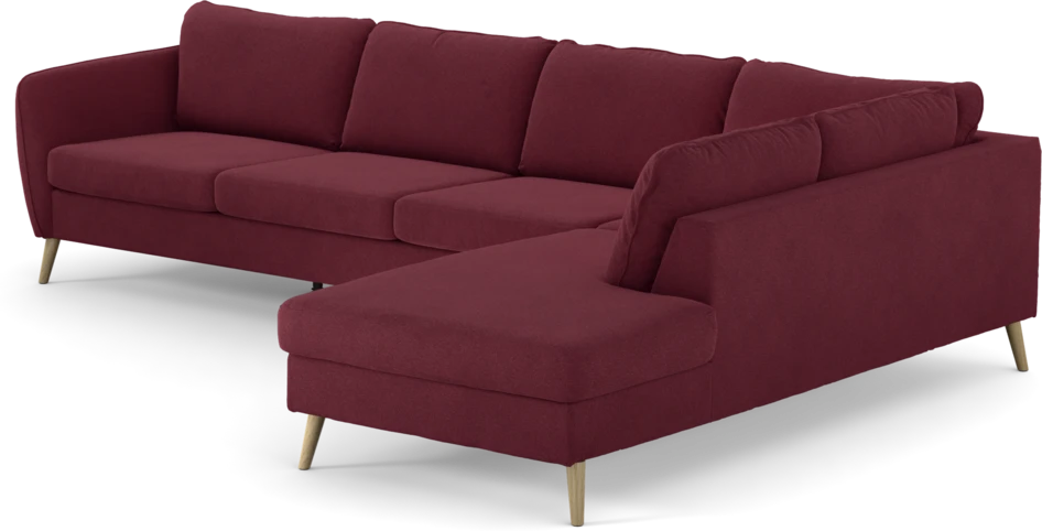 County - 3-sits soffa med divan höger - Röd