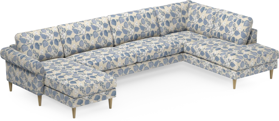 Bridge - 3-sits soffa med schäslong vänster och divan höger - Blå