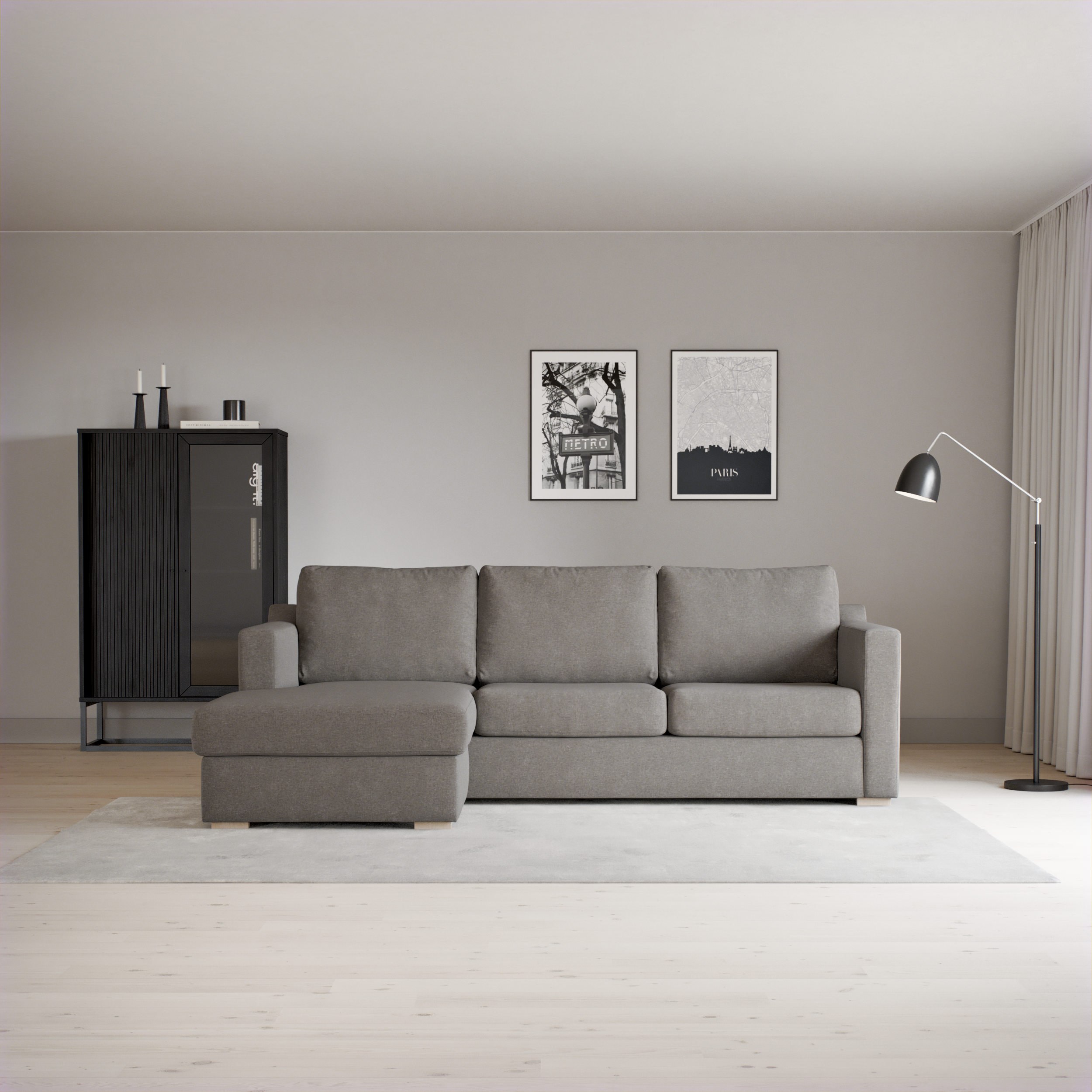 Friday, 3-sits soffa med schäslong vänster