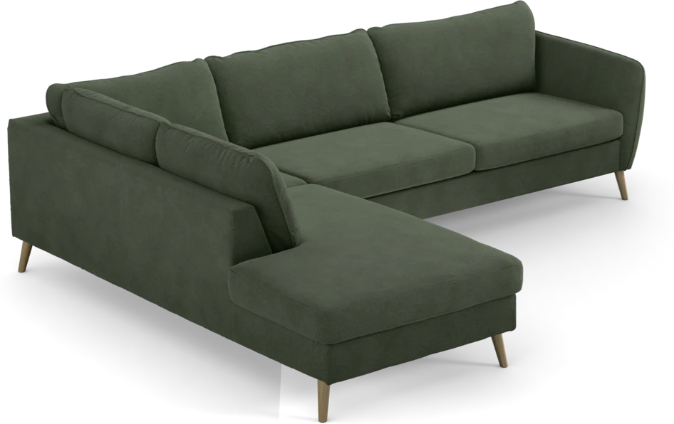 County - 2,5-sits soffa med divan vänster - Grön