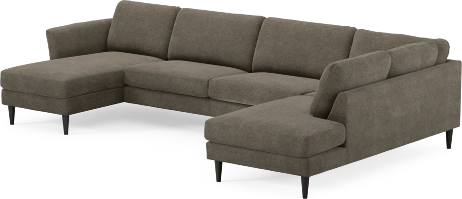 Bridge - 3-sits soffa med schäslong vänster och divan höger - Brun
