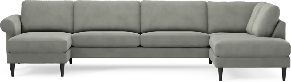 Bridge - 3-sits soffa med schäslong vänster och divan höger - Grå
