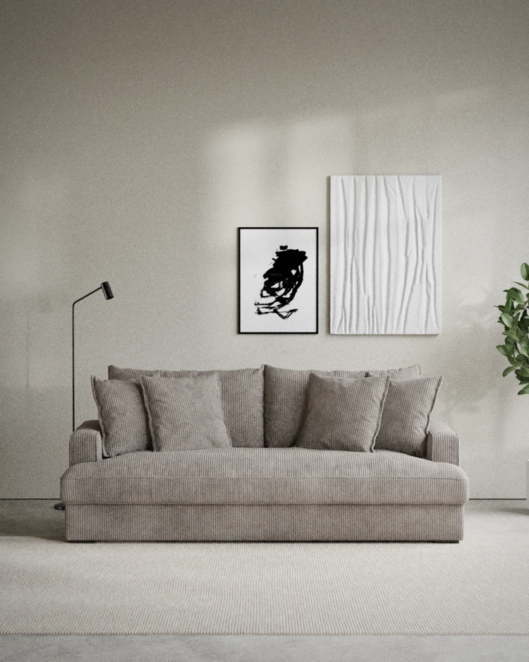 Mila - 3-sits soffa, hel dyna - inspiration