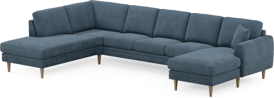 Eden - 3-sits soffa med divan vänster och schäslong höger - Blå