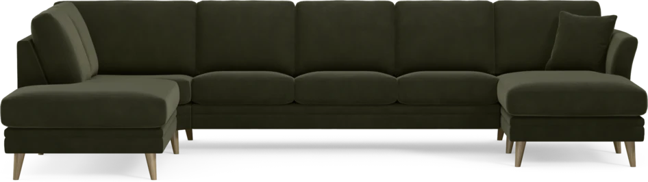 Eden - 3-sits soffa med divan vänster och schäslong höger - Grön