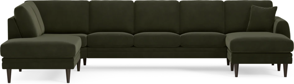 Eden - 3-sits soffa med divan vänster och schäslong höger - Grön