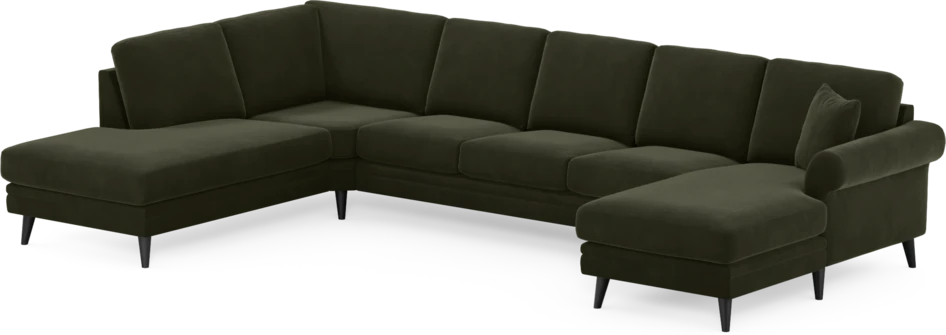 Eden - 3-sits soffa med divan vänster och schäslong höger - Grön