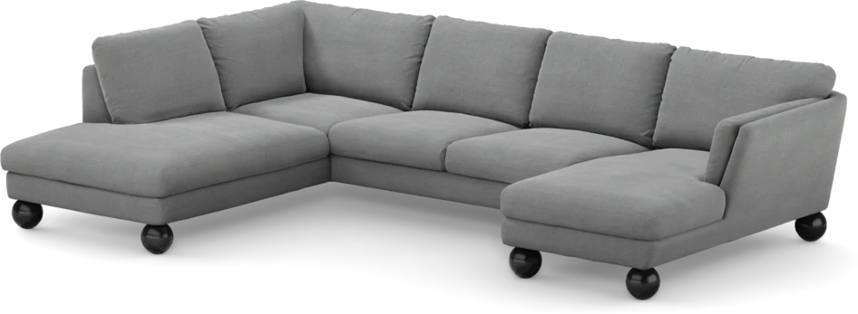 Madison - 2-sits soffa med divan vänster och schäslong höger - Grå