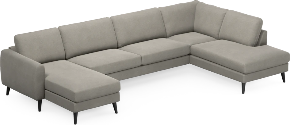 Bridge - 3-sits soffa med schäslong vänster och divan höger - Grå