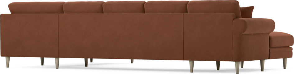 Eden - 3-sits soffa med schäslong vänster och divan höger - Orange