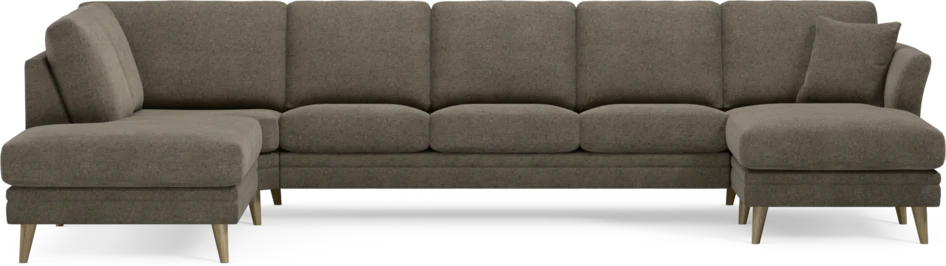 Eden - 3-sits soffa med divan vänster och schäslong höger - Brun