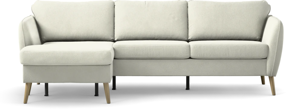 County - 3-sits soffa med flyttbar schäslong - Vit