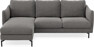 Madison Lux - 2-sits soffa med schäslong vänster - Brun