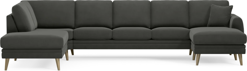 Eden - 3-sits soffa med divan vänster och schäslong höger - Grå