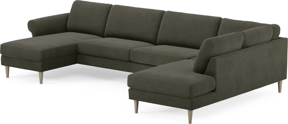 Bridge - 3-sits soffa med schäslong vänster och divan höger - Grå