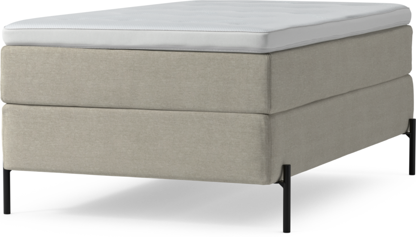 Delux Exclusive - Kontinentalsäng, enkelsäng 120 cm med bäddmadrass och sängben - Beige