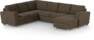 Friday - Hörnsoffa, 2+3-sits med schäslong höger - Brun