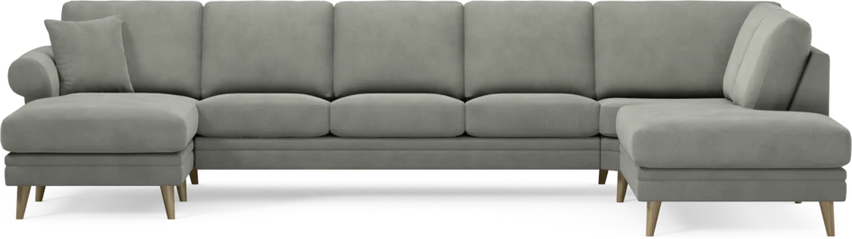 Eden - 3-sits soffa med schäslong vänster och divan höger - Grå
