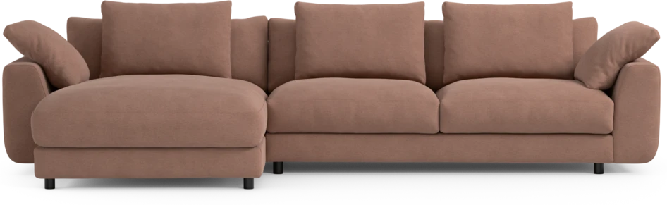 Amie - 3-sits med schäslong vänster - Rosa