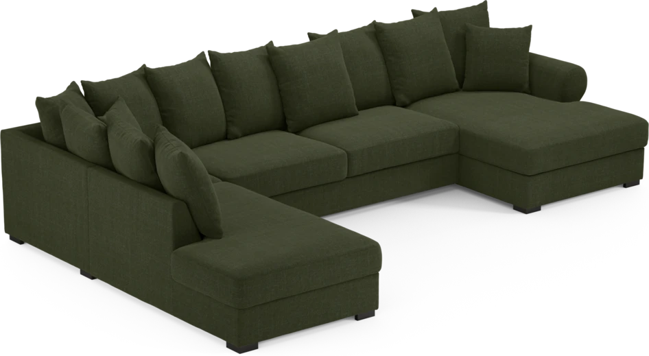 Town - 3-sits soffa med divan vänster och schäslong höger - Grön