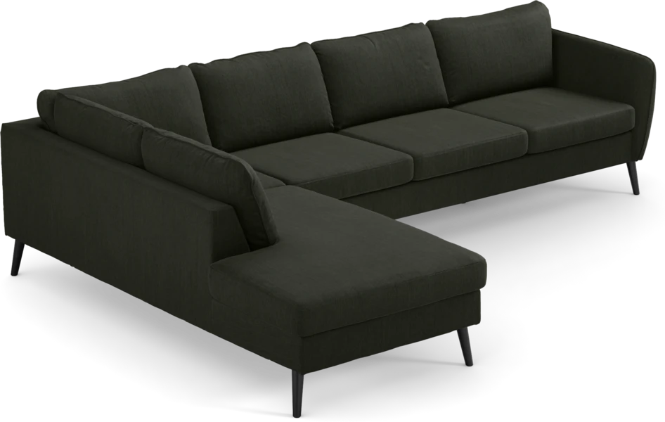 County - 3-sits soffa med divan vänster - Grön