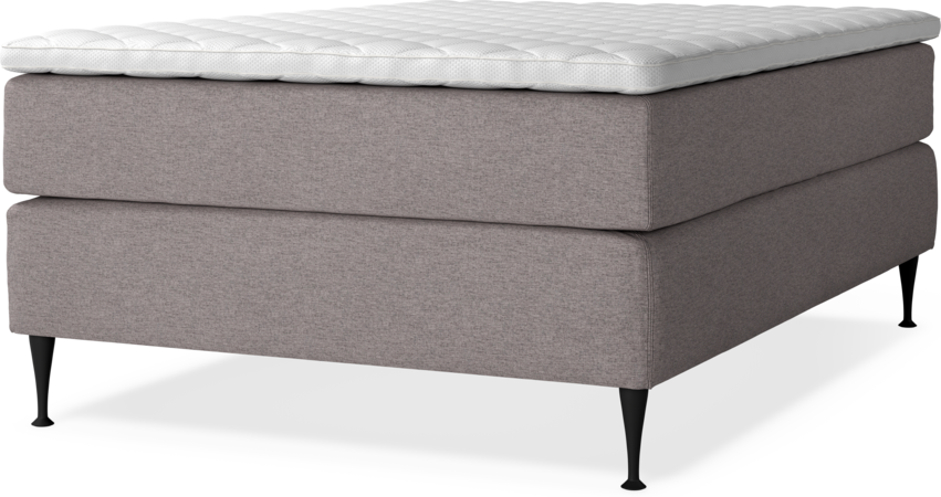 Delux Exclusive - Kontinentalsäng, enkelsäng 140 cm med bäddmadrass - Grå