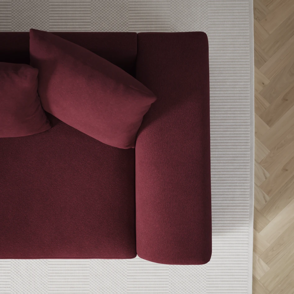 Town - 3-sits soffa med schäslong vänster - Röd