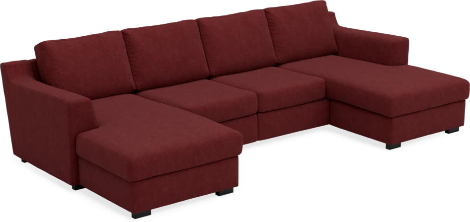 Friday - 2-sits soffa med två schäslonger - Rosa