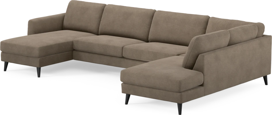 Bridge - 3-sits soffa med schäslong vänster och divan höger - Brun