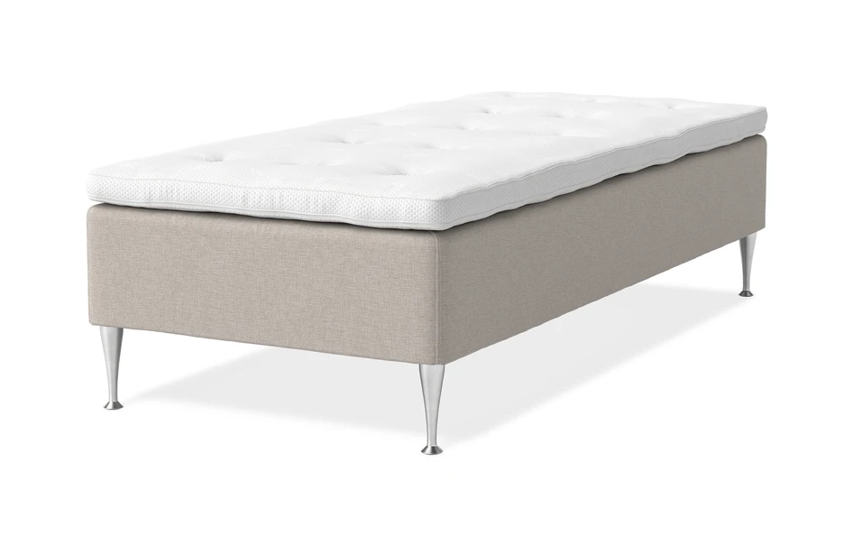 Sense Delux - Ramsäng, enkelsäng med bäddmadrass Sleep Delux vit - Beige
