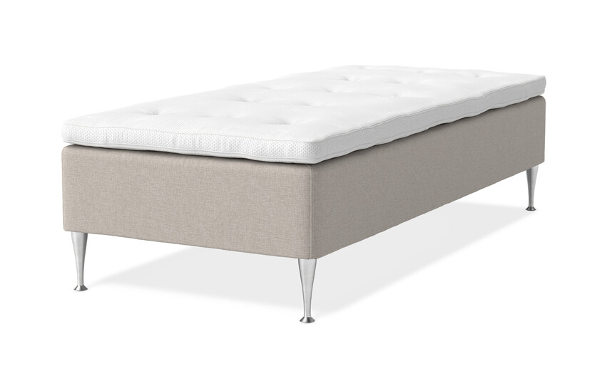 Sense Delux - Ramsäng, enkelsäng med bäddmadrass Sleep Delux vit - Beige