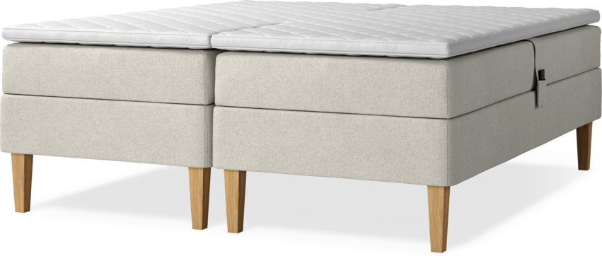 Delux Sense - Ställbar säng, dubbelsäng med bäddmadrass - Beige