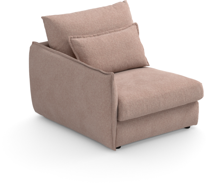 Pieces - 1-sits med armstöd vänster - Rosa