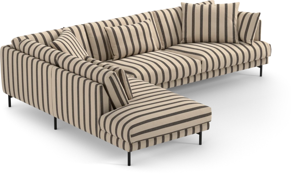 Harper - 3-sits soffa med divan vänster - Flerfärgad