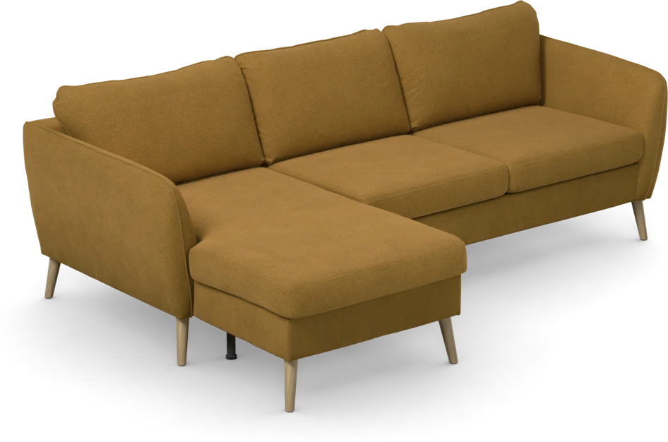 County - 3-sits soffa med flyttbar schäslong - Gul