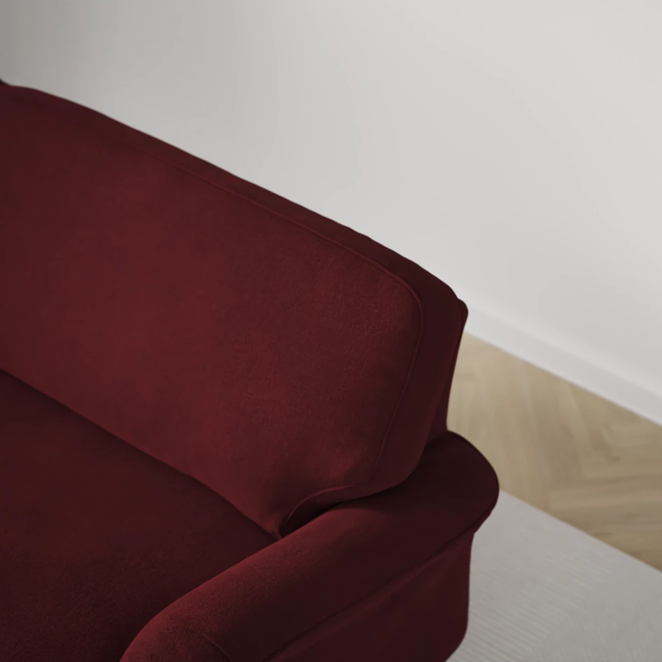 Oxford - 3-sits soffa svängd - Röd