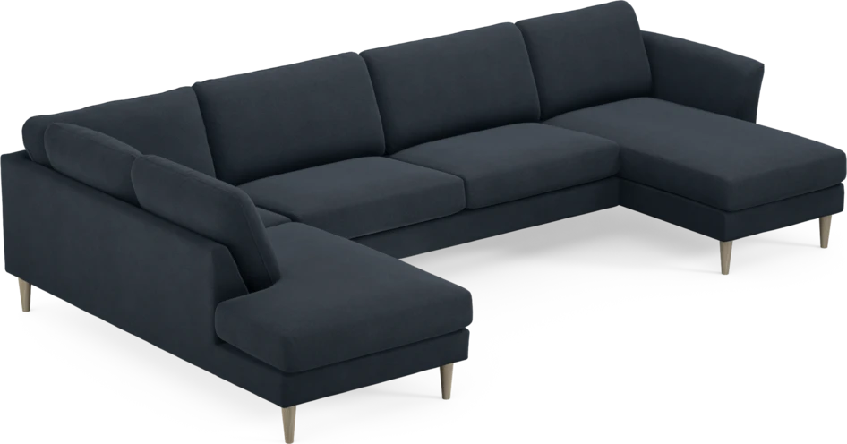 Bridge - 3-sits soffa med divan vänster och schäslong höger - Blå