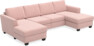 Friday - 2-sits soffa med två schäslonger - Rosa