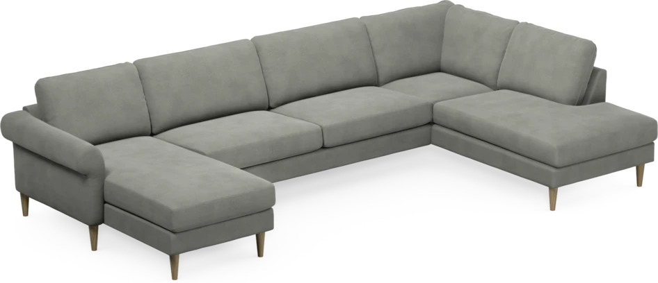 Bridge - 3-sits soffa med schäslong vänster och divan höger - Grå