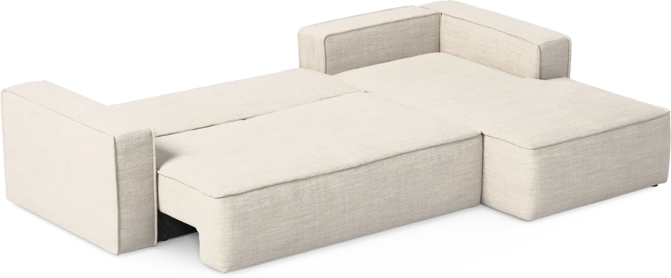 Ide - Bäddsoffa 3-sits med schäslong höger - Vit