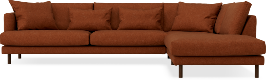 Harper - 3-sits soffa med divan höger - Orange