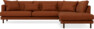 Harper - 3-sits soffa med divan höger - Orange