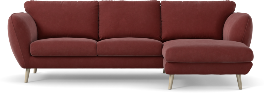Madison - 2-sits soffa med schäslong höger - Rosa