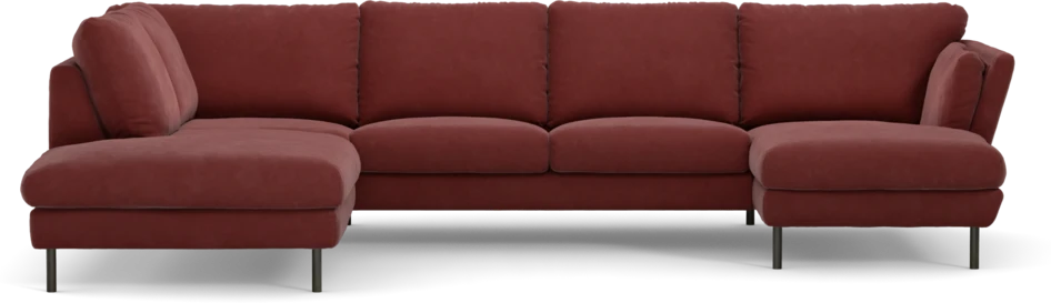 Madison - 2-sits soffa med divan vänster och schäslong höger - Rosa