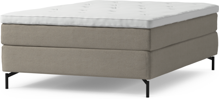 Delux Sense - Kontinentalsäng, enkelsäng 140 cm med bäddmadrass och sängben - Beige