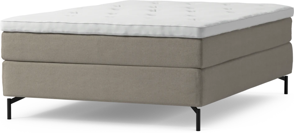 Delux Sense - Kontinentalsäng, enkelsäng 140 cm med bäddmadrass och sängben - Beige